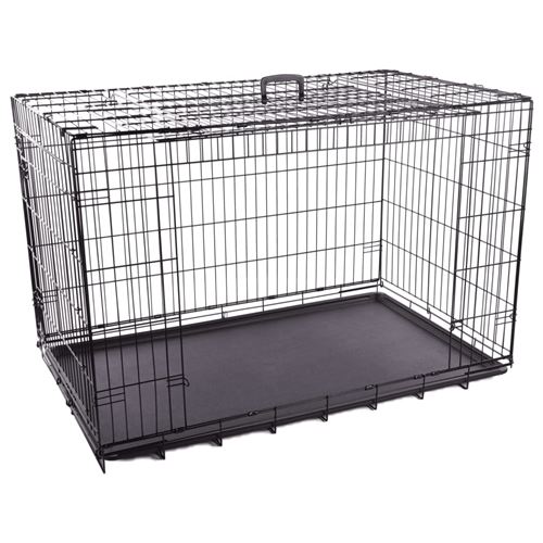 Comparer les prix de FLAMINGO Cage métallique avec porte coulissante 124x77x81,5 cm noir