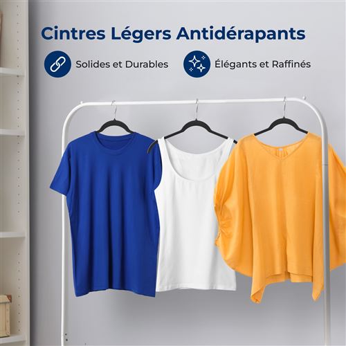 Set De 50 Perches En Velours Antidérapantes – Crochet Pivotant 360°, Design Mince – Pour Chemises, Vestes, Robes à Bretelles