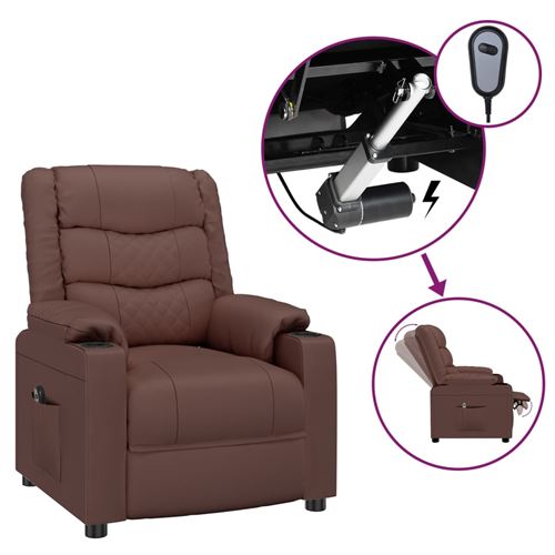 Non Communiqué Marron Vidaxl Fauteuil Inclinable Électrique Similicuir