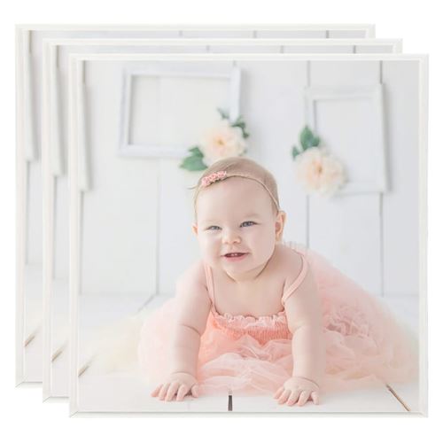 vidaXL Collage de cadres photo 3 pcs de mur table Argenté 20x20 cm MDF