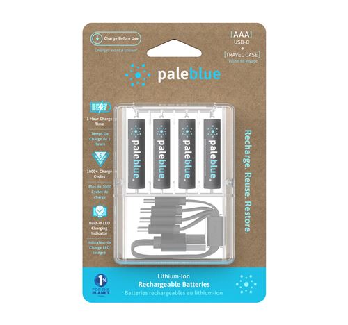 Piles Rechargeables USB-C PALEBLUE AAA LR03 HR03