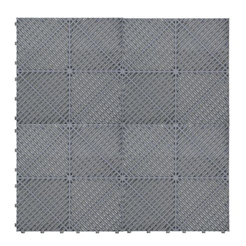 Monstershop Vented Garage Floor Tiles x 225 With Edges - Grey