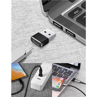 Adaptateur Type-C Vers USB Gris - Générique, Neuf