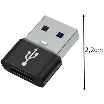 Adaptateur USB C USB, Pack de 4 Adaptateurs OTG mâle femelle - Noir -  Français