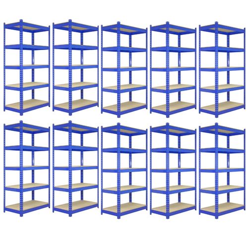 Non Communiqué Bleu 10 Rayonnages Q-Rax S En Métal 120 X 45 X 180 Cm 100% Sans Boulons