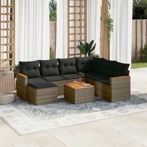 VidaXL - Garten sofagarnitur poly-rattan, One Size, Grau