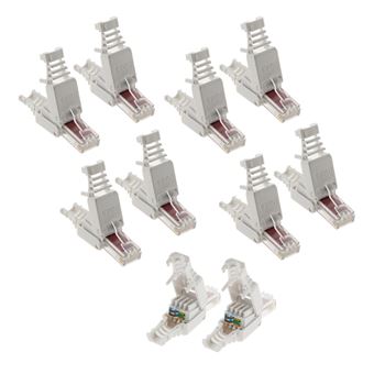 Zenitech - Lot de 100 fiches RJ45 CAT 6 sans outil - Blanc - 1