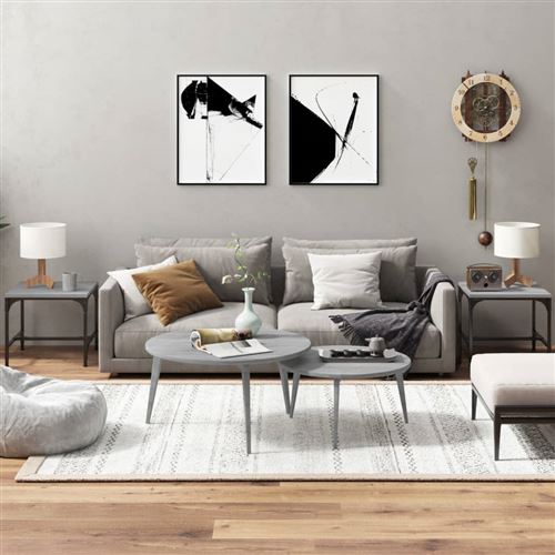 Non Communiqué Gris Vidaxl Bijzettafels 2 St 40X40x35 Cm Bewerkt Hout Grijs Sonoma Eiken819409