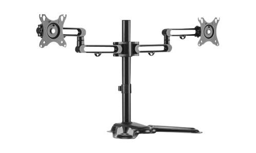 exertis Connect - Pied - pour 2 écrans LCD - aluminium - noir - Taille d'écran : 17-32 - ordinateur de bureau