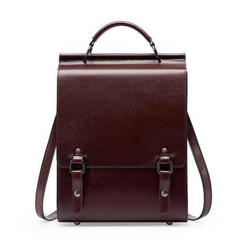 Sac à dos en cuir véritable Université britannique style violet