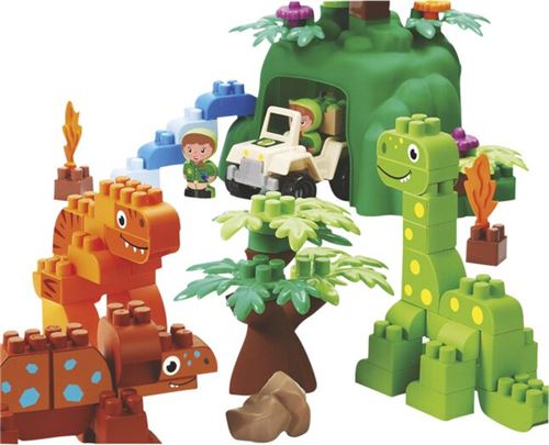 Jeu construction style Lego - Dinosaures - Made in France - Escoffier Abrick  - Label Emmaüs