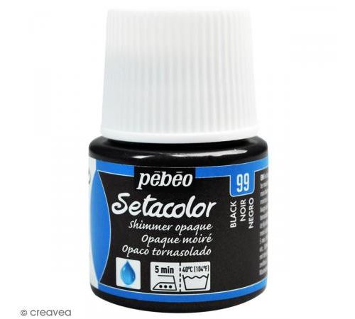Peinture textile setacolor opaque effet m&eacute;tallique - noir - 45 ml #0