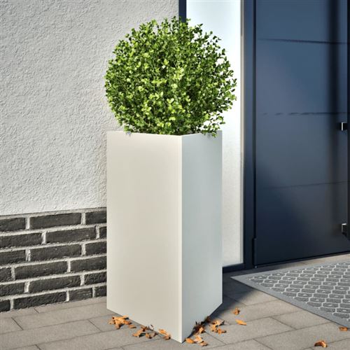 Non Communiqué Blanc Jardinière Triangulaire 50X43x75 Cm Acier