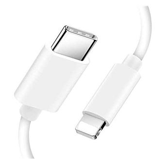 Chargeur rapide 20W + Cable Lightning USB-C blanc compatible Iphone 7/8/11/12/13/14/PRO/MAX/X/XR  - Chargeur pour téléphone mobile - Achat & prix