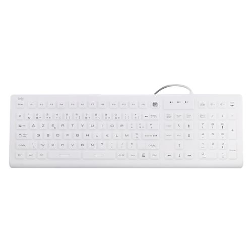 Non Communiqué Blanc T'nb - Clavier - Ip68, Médical - Rétroéclairé - Azerty - Français