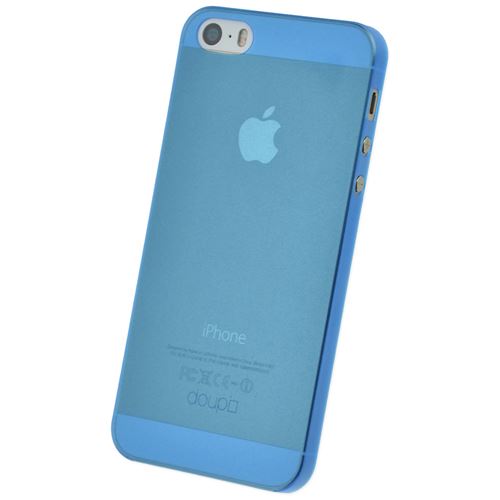 doupi UltraSlim Coque pour iPhone 5 5S SE, fin mat ultra mince et ultra léger Bumper Cover Housse de Protection, bleu