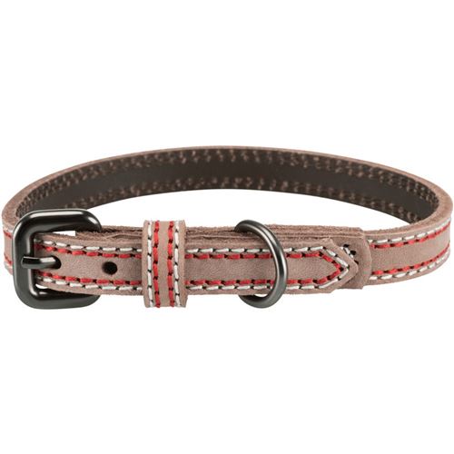 Collier cuir. taille M-L. couleur cappuccino. Dimensions: 39-47 cm/20 mm. pour chien - Trixie - TR-17927