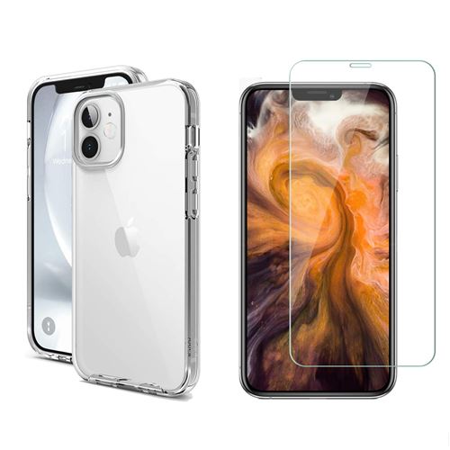Protection intégrale 360 degres pour Apple iPhone 12 PRO 6,1 pouces 2020 : Coque Transparente ET Protection écran XEPTIO