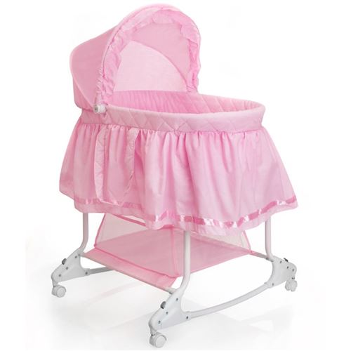 Little World Berceau à bascule 2-en-1 85x70x110 cm Rose LWFU002-PK