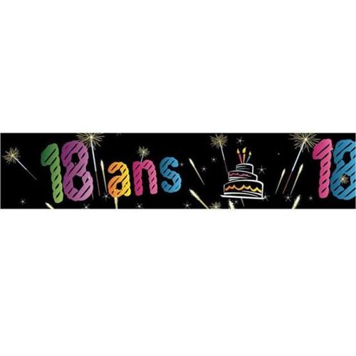 Lot de 10 Bannières métallisées 18 Ans - 3,60 m