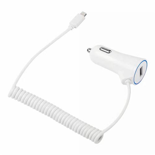 Cable Chargeur Allume Cigare Lightning pour IPHONE 5/5S Port USB Prise Voiture Universel (BLANC)
