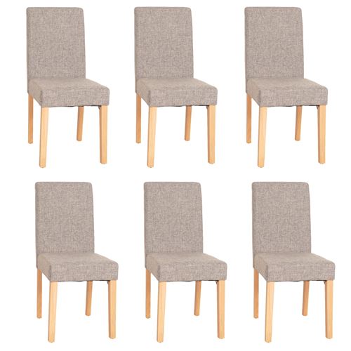 Mendler Gris Lot De 6 Chaise En Bois Non Pliable H. 90 Cm Interieur - Image 3