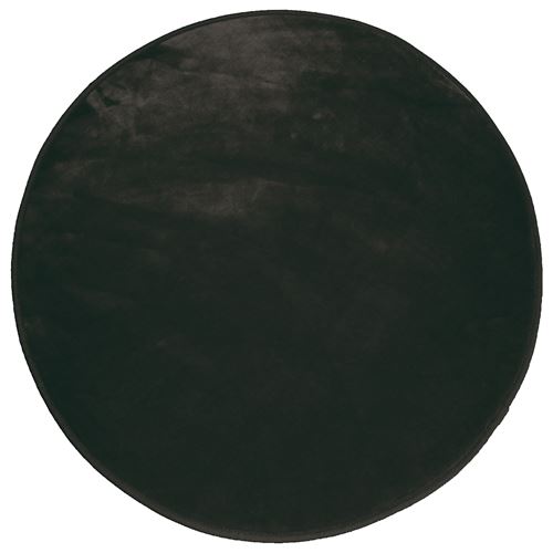 Tapis rond (0) 90 cm velours uni louna Noir