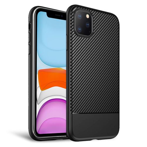 Coque brossée noire Apple iPhone 11 PRO MAX 6,5 pouces NEW Carbon Fiber Antichoc - Accessoires Pochette Case Nouvel iPhone 11 PRO MAX 6.5 2019