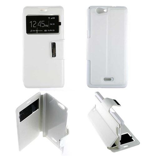 Etui Folio Blanc compatible Wiko Getaway
