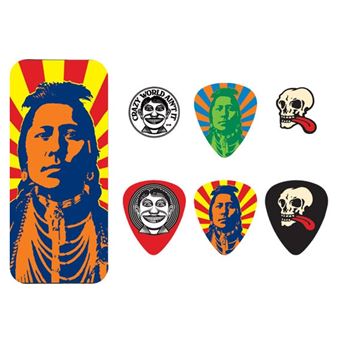 Jim Dunlop JVHPT02H Boite en Metal de 6 Motif Van Hammersveld Indian Médiators - 1