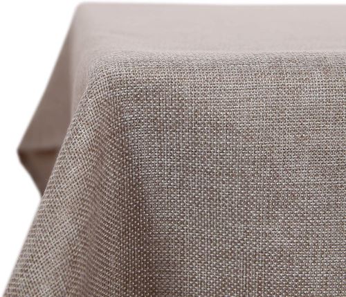 Deconovo Nappe de Tables Rectangulaire Imperméable Effet Lin Anti-tâche pour Picnic 140x240 cm Lin