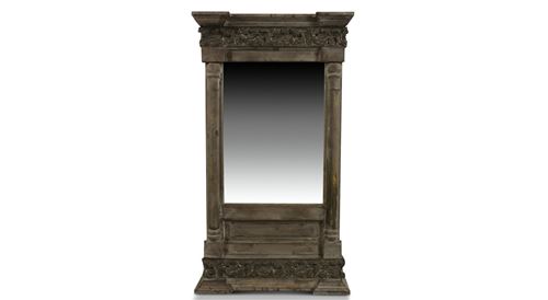 Miroir Ancien Rectangulaire Vertical Bois 42x10x75cm - Marron - Décoration d'Autrefois