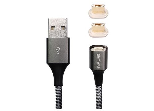 Câble MicroUSB Aimanté 4smarts GravityCord 2.0 - 1m - Gris