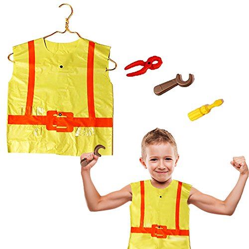 Toy Cubby Little Construction Vest and Plastic Equipment Set