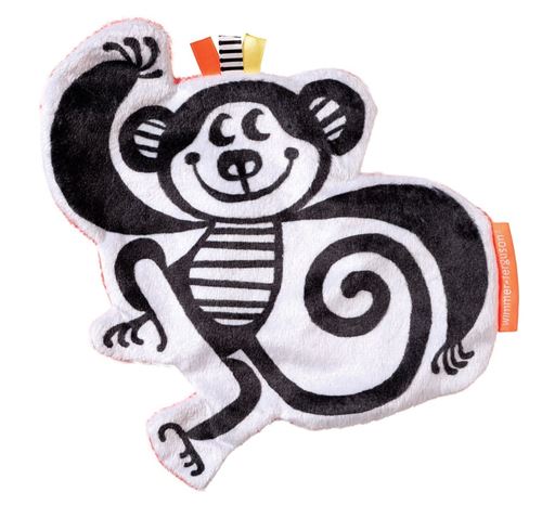 Manhattan Toy papier froissé singe junior 19 x 19 cm noir/blanc