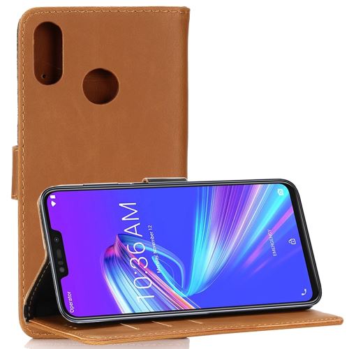 Etui en PU cheval fou vintage stand marron pour votre Samsung Galaxy M20