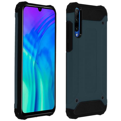 Avizar Coque Pour Honor 20 Lite / 20e Design Relief Bi-matière Antichute Bleu Nuit