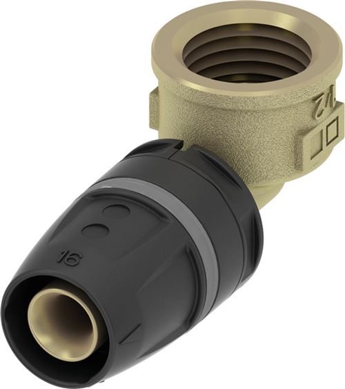 Coude femelle TECElogo-Push laiton - D : 20x15/21