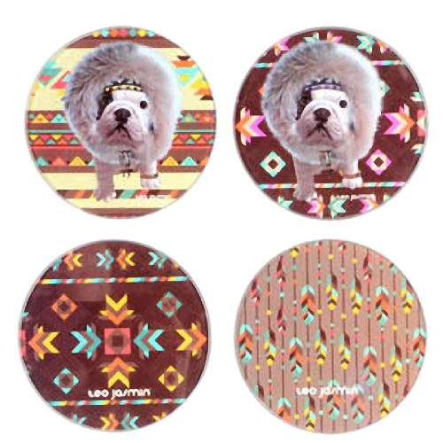 Set de 4 sous-verre ronds Téo Jasmin