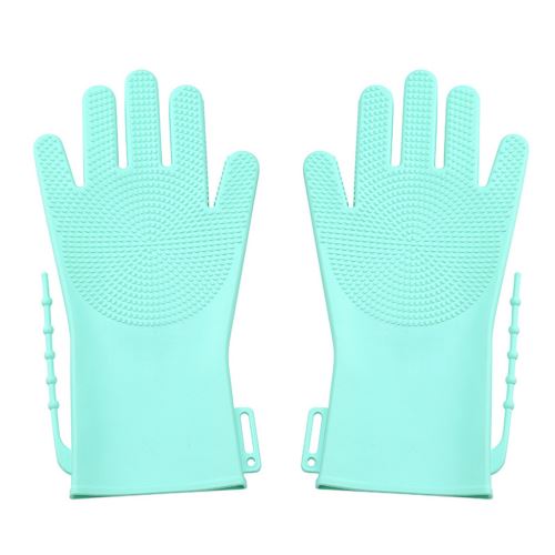 Gants silicone magique Gants d'isolation Brosse de nettoyage pour Vaisselle pour animaux Soins des cheveux_Kiliaadk916