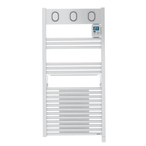 SAUTER Marapi Radiateur Seche-serviettes electrique avec soufflerie - 1500 watts - Ecran LCD - Programmable -Tubes ronds