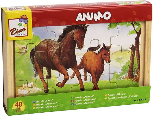 Bino - 88015 - Boîte de puzzle - Animaux domestiques - 2 pièces