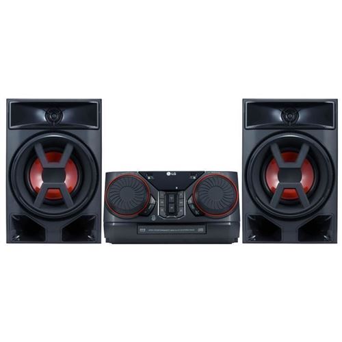LG ck43 Mini Système HiFi avec CD, Radio et USB Entrée Chromé/Noir/Rouge