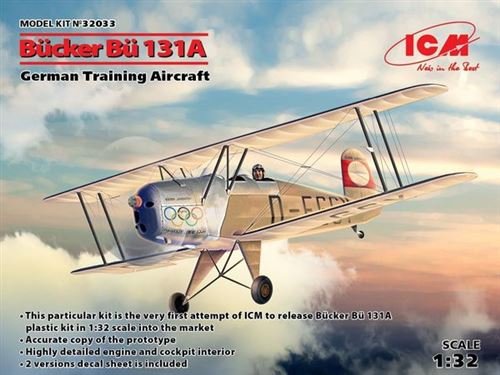B&uuml;cker B&uuml; 131a,german Training Aircraft - 1:32e - Icm