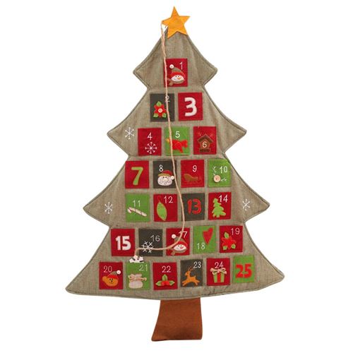Calendrier Grand décoration de Noël Ambiance chaleureuse-Multicolore