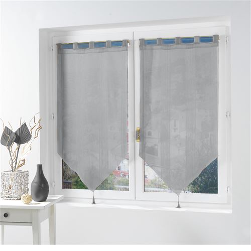 Paire pompon passants 2 x 60 x 90 cm voile sable salina Gris