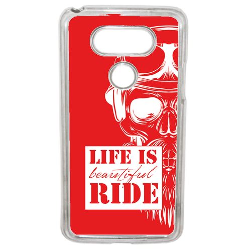 Coque Life Is Beautiful Ride Fond Rouge Compatible G5 Transparent