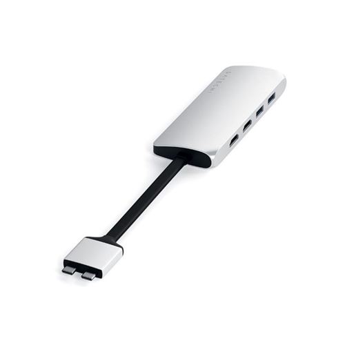 Hub multimédia double USB-C Satechi Argent