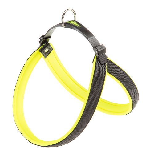 Ferplast Harnais ergonomique pour chiens AGILA FLUO 8, ajustement parfait, fermeture à double micro-régulation, rembourrage souple, A=B 69÷77 cm 25 mm Vert