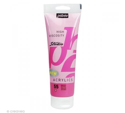 P&eacute;b&eacute;o 169055 Beaux-Arts Studio Acrylique 1 Tube Rose Azo 250 ml